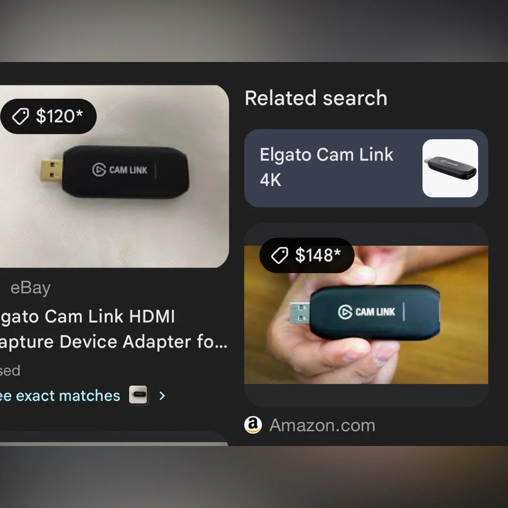 Elgato Camlink 4k w/ Logi Webcam